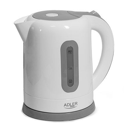 Adler AD 1234 Czajnik standardowy, Plastik, Biały, 2200 W, 1,7 L, Podstawa obrotowa 360°